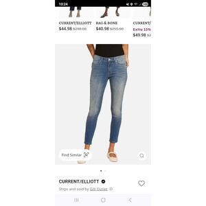 NWT Women's Current/Elliott The Stiletto Skinny Fit Jeans Made In The USA
